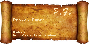 Prokop Fanni névjegykártya